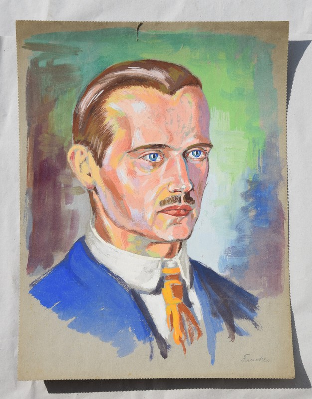 Ernst August Funke 1895-1961 Mülheim / Mixed Media ~ 1930 Portrait Self Portrait? gallery