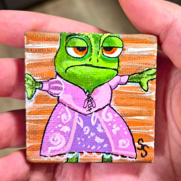Pascal, Tangled, Refrigerator Magnet, Mini Painting, Disney, SommerHuesStudio