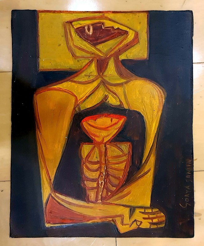 OSWALDO WAYASAMIN OIL ON BOARD PAINTING 105 x 85 G2U