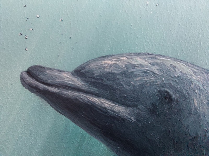 Dolphin Oil painting. Pair of Dolphins, love in Turquoise Waters. Underwater Art gallery