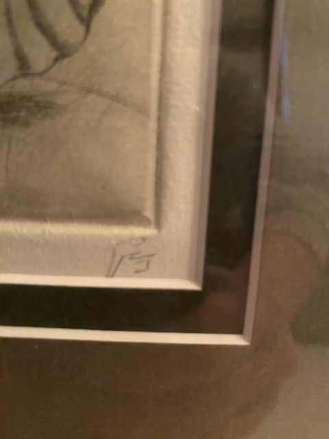 Signed Framed numbered Drawings Dancing Whirling Rumi Sufi Dervish (pencil) gallery