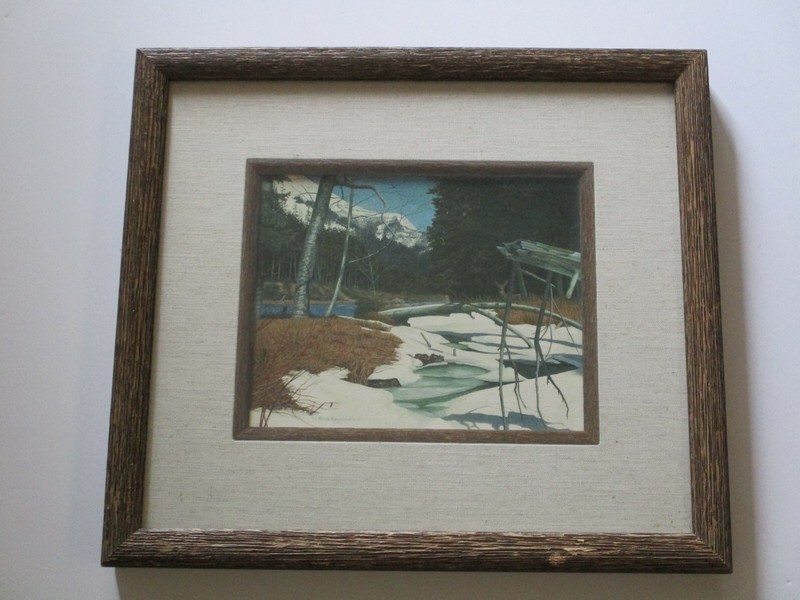 ROCK NEWCOMB PAINTING WILDLIFE NATURE LANDSCAPE LISTED VINTAGE SOLITUDE