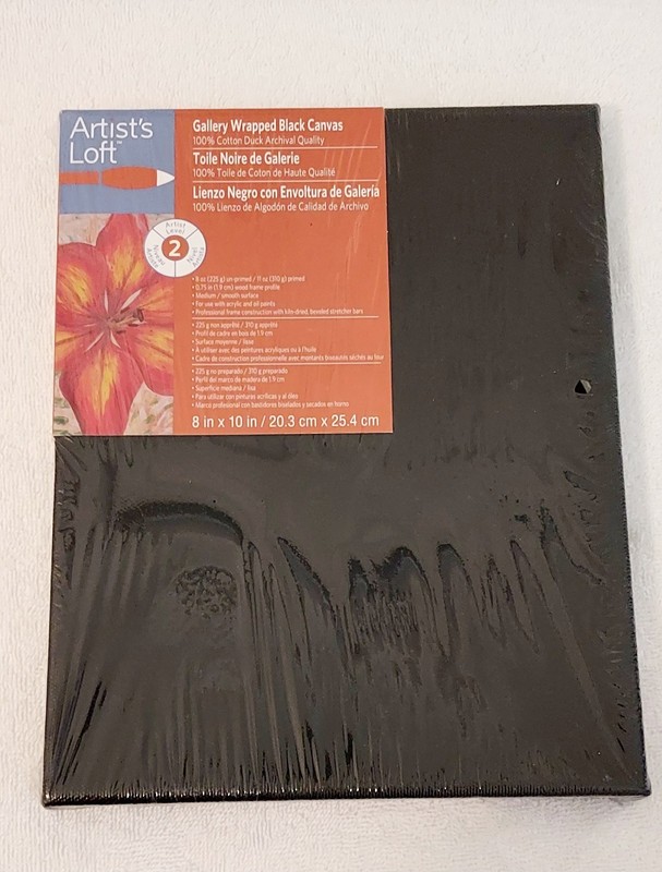 ARTIST’S LOFT 100% COTTON DUCK ARCHIVAL – GALLERY WRAPPED BLACK CANVAS – 8 X 10