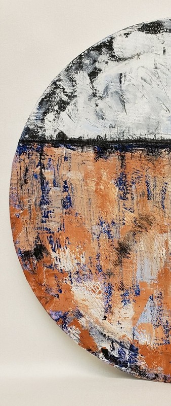 No.572 Original Abstract Modern Minimal Round Painting By K.A.Davis Art gallery