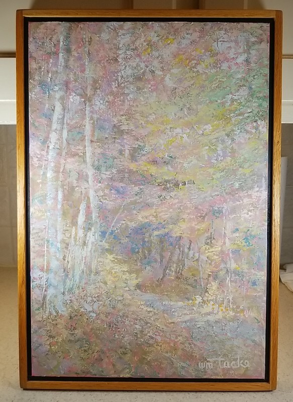 William Tacke Original Oil Painting #7092 Autumn Path 18″ X 12″ Framed Pastels