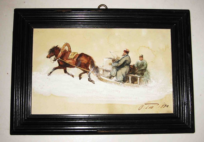 (3) Period Framed ANTIQUE 1880 Date/Signd RUSSIAN TEMPERA/Watercolor PAINTINGS gallery