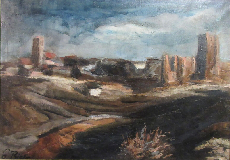 GREGORIO PRIETO LARGE MODERNIST OIL PAINTING SPANISH SPAIN