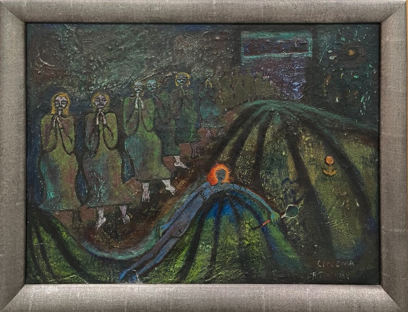 RICHARD TRICKEY 1950 Oil Painting Abstract Oklahoma OU School of Art encaustic
