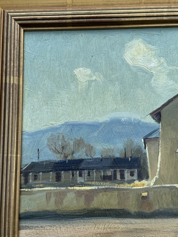 TERRI MOYERS PAINTING AFTERNOON IN SAN JOSE MISSION CHURCH FAMOUS NEW MEXICO OIL gallery