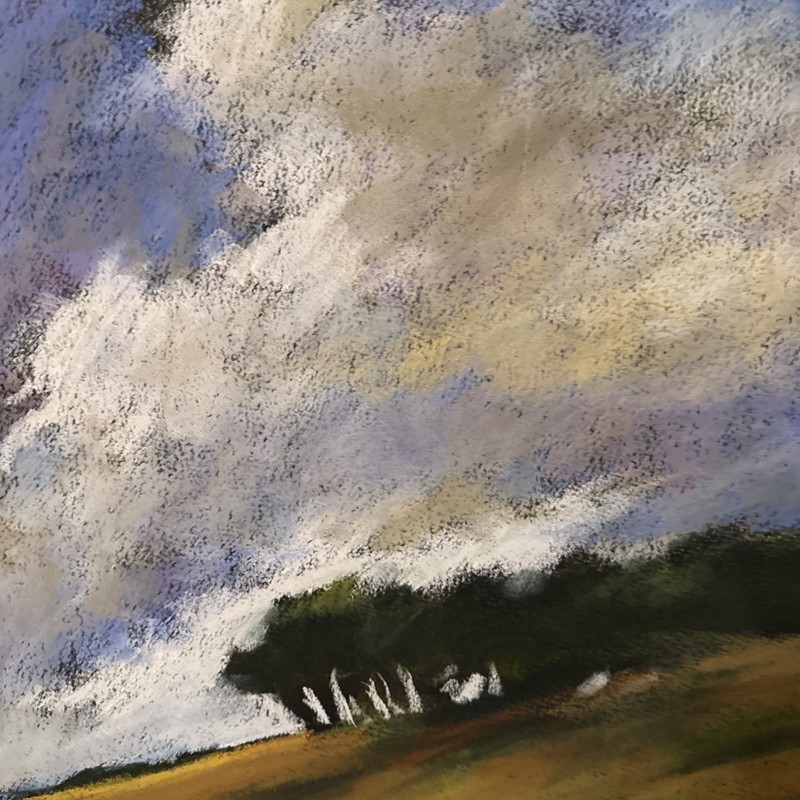 Helen Zarin "Fields of Dream" Original Pastel/Chalk Mixed Media Large 48.5" SQ gallery
