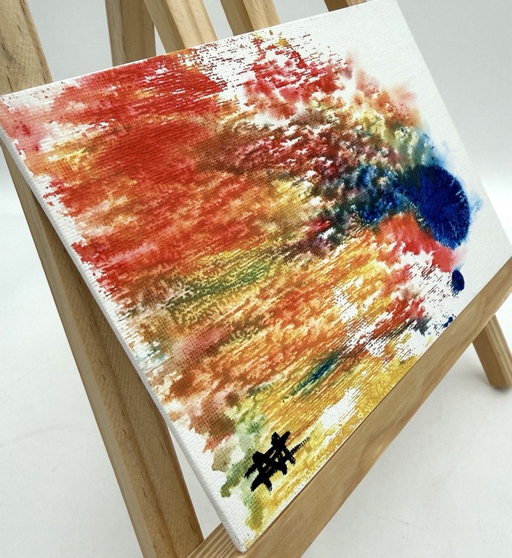 Original Abstract Acrylic Painting 5x7 Canvas Panel “The Courage To Bloom” gallery