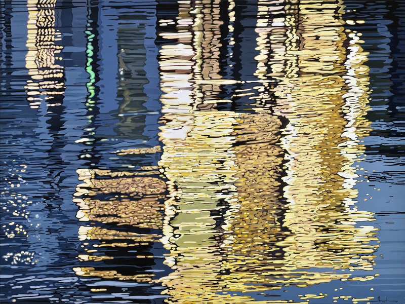 Alex Nizovsky – REFLECTION XIV – Abstract Landscape Water Painting 48″x36″