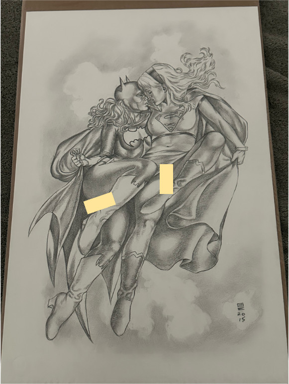 Gene Espy (GE) Original Art — Pencil and Shading — Nude — Batgirl / Super Girl