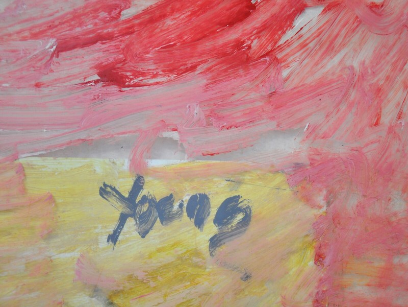 Original Mixed-Media Painting by Purvis Young, Untitled c. 1990 Folk Street Art gallery