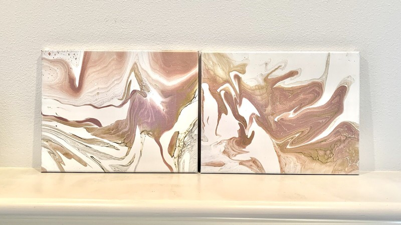 Diptych 2 Piece Set Original Abstract Art Acrylic Painting canvas 11×14”