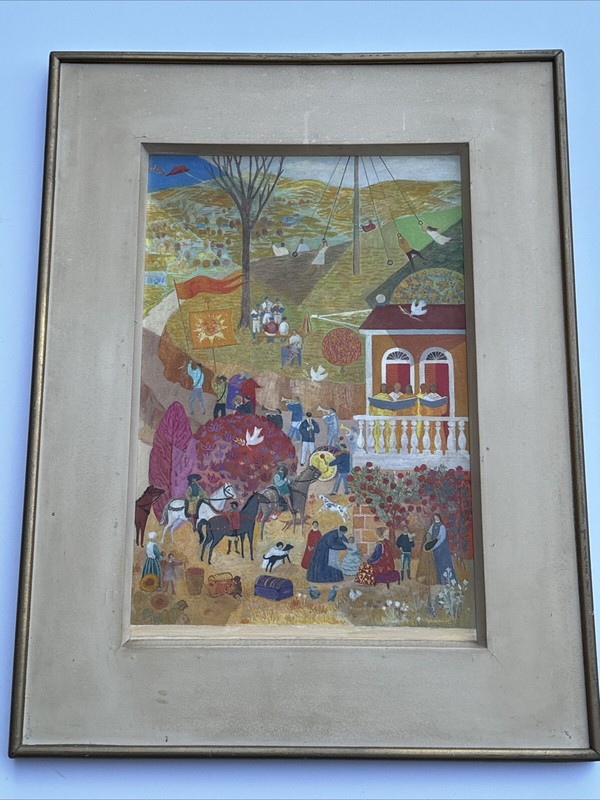 GROVER CHAPMAN PAINTING LISTED FAMOUS MURAL DESIGN AMERICAN CULTURE NEW YORK