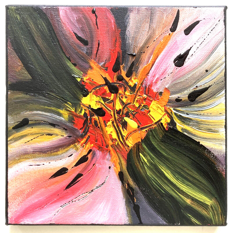 Modern Abstract Canvas 8" Impasto Starburst Energy Vortex Art Space Nebula Star gallery