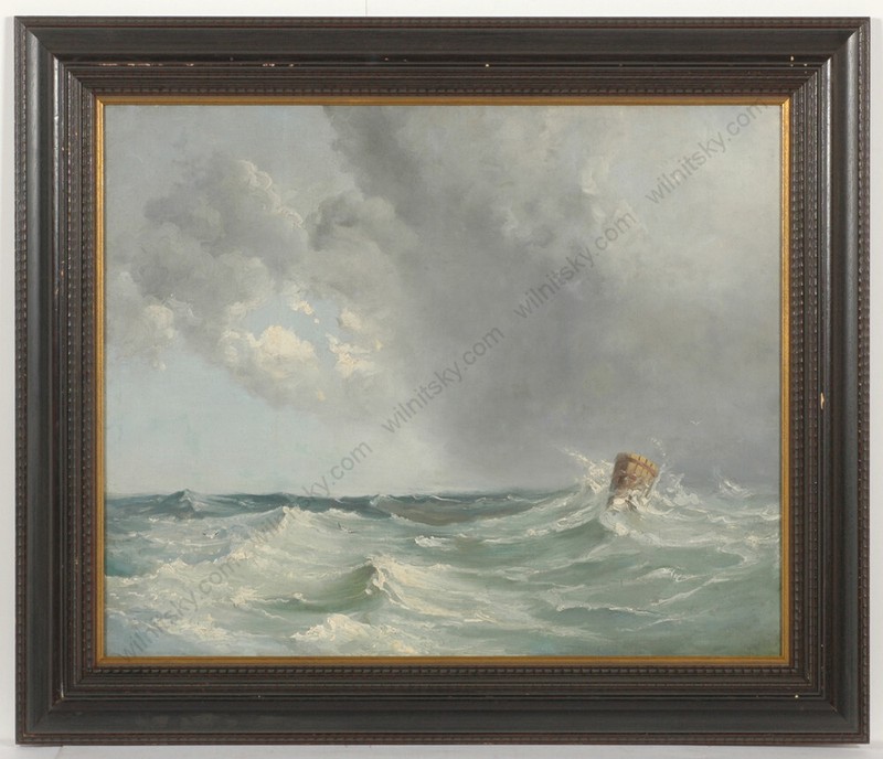 Adolf Pirsch (1858-1928) «Seascape», oil painting, late 19th century