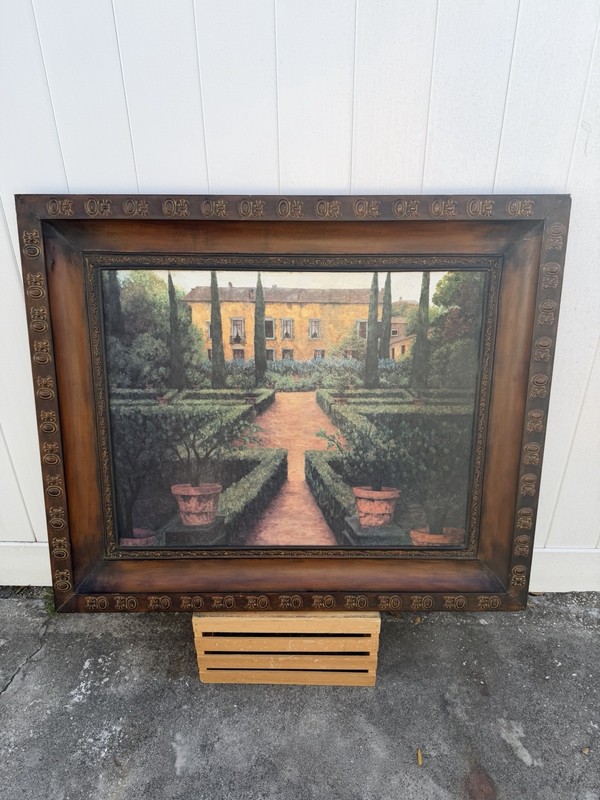 UTTERMOST French Countryside Garden Metal Framed Oil Reproduction Artwork