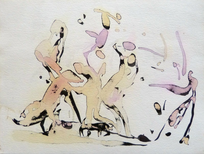 STUDY OF CHARACTERS ink drawing original ART directly from artist 24×32 cm