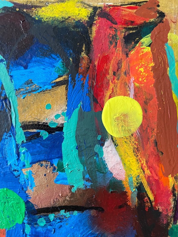 Rolf Gjedsted 1947-2022 Composition Abstract Modern Colorful Danish Midcentury Art gallery