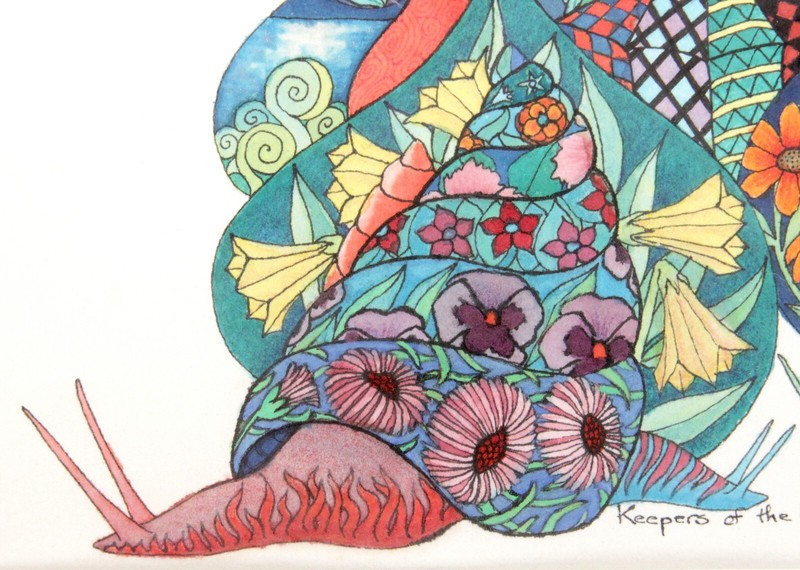 Vintage 1970's Original Fantasy Watercolor Painting Alison Baldwin San Diego Art gallery