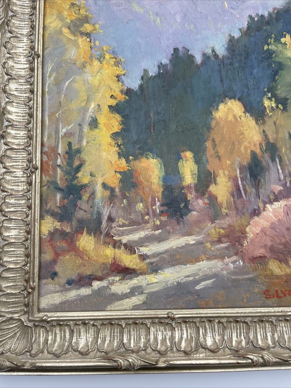 Listed Artist Landscape Painting Silvio Silvestri MASTERFUL Impressionist 14" gallery