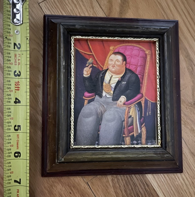 LATIN AMERICAN/COLOMBIAN ART FERNANDO BOTERO REPRODUCTION OIL SMALL FRAME
