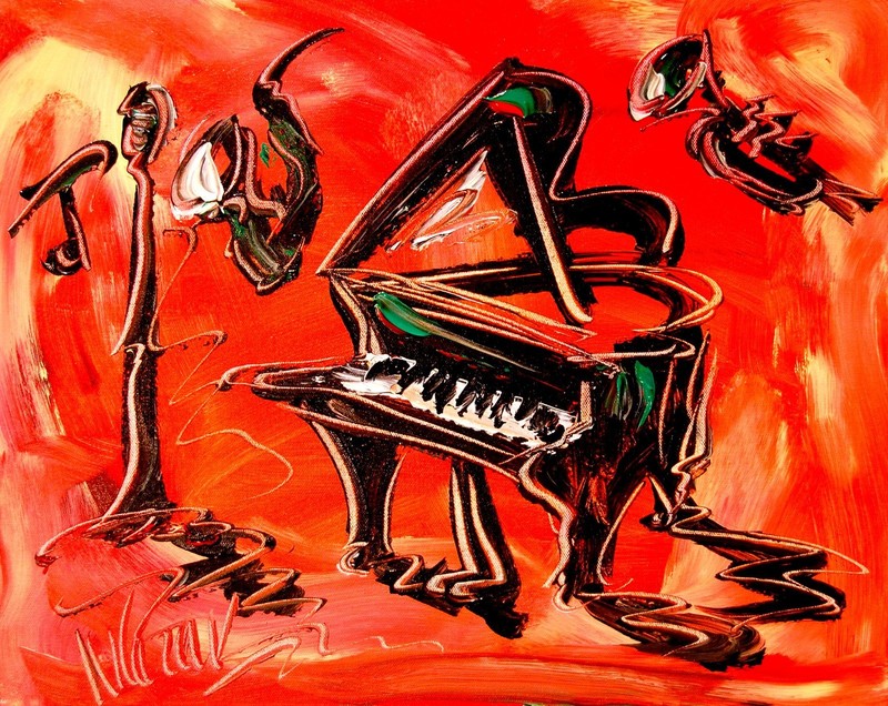 ABSTRACT JAZZ MUSIC by Mark Kazav Abstract Modern CANVAS POP art
