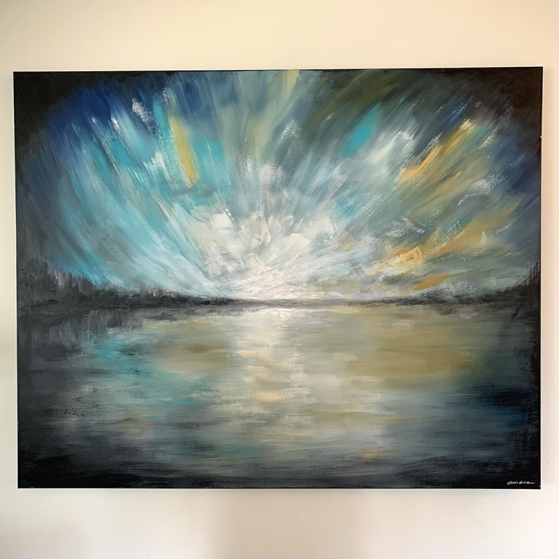 Large Original Fine Art Landscape Painting 48×60” Canvas by Chip Ghigna
