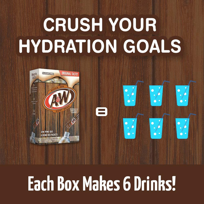 A&W, Root Beer – Powder Drink Mix - (12 Boxes, 72 Sticks) – Sugar Free & Delicio gallery