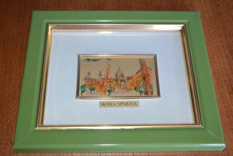 FRAMED ROMA SPARITA Mirko’s Gold Int’l. 24K Gold Leaf E. Romagnoli Hand Painted