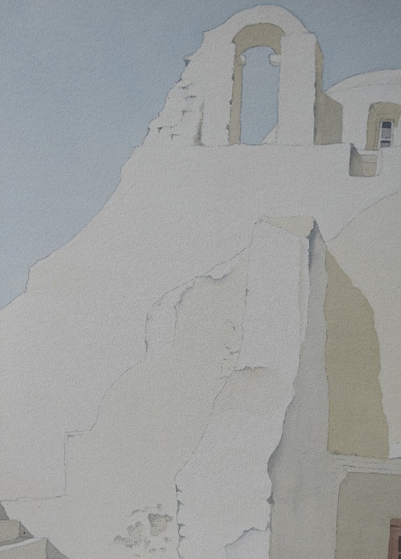 Lothar Braun * 1931 Duisburg / watercolor 1985 Mykonos church Paraportiani Greeks gallery