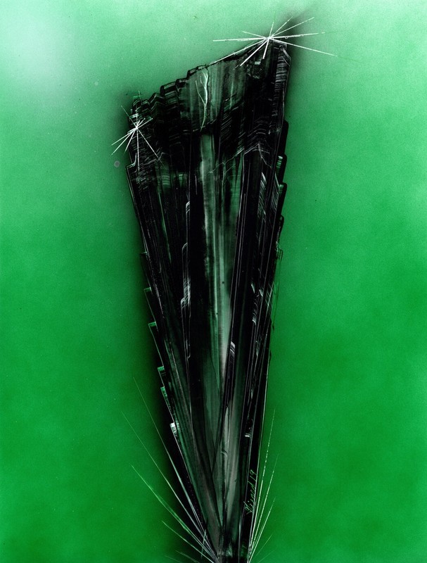 Jade Green Crystal Artwork with Emerald green color signed by Jason Girard.