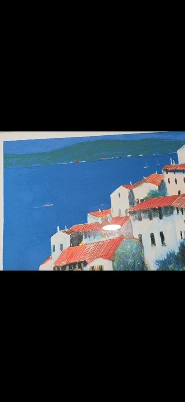 Bill Olendorf "Eze" French Riviera Village Signed AP 15/25 Framed Lithograph gallery