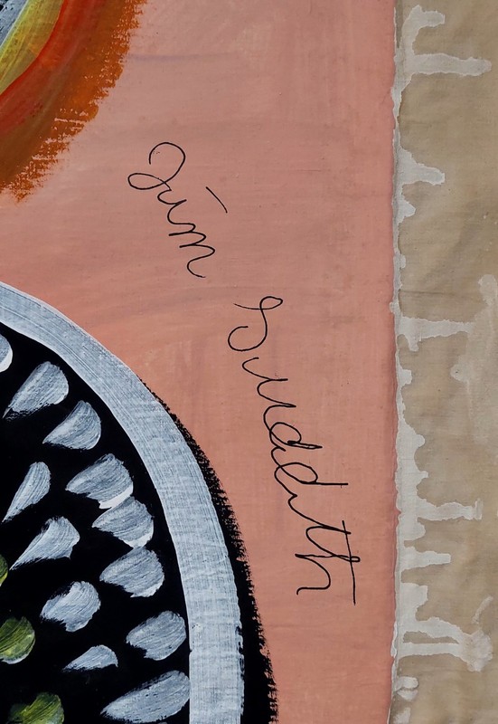 Jimmy Lee Sudduth Signed Outsider Painting on Canvas African American Folk Art gallery
