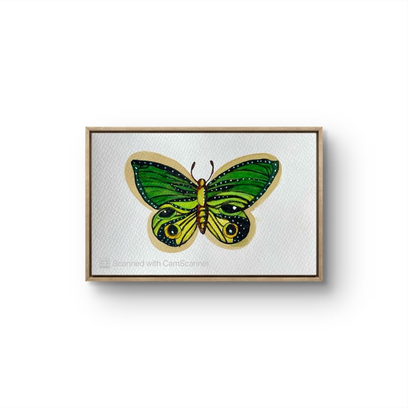 MER ORIGINAL ILLUSTRATIVE BOTANICAL BUTTERFLY ACRYLIC 6X8.5 PAPER ART
