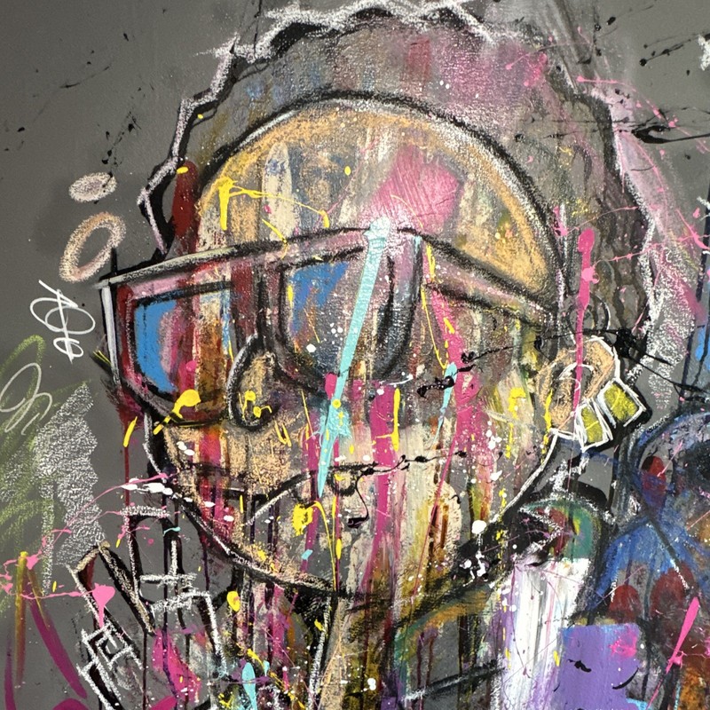 Rick and Morty drip Abstract Graffiti Art Acrylic Painting Signed 5x5ft 1/1 gallery