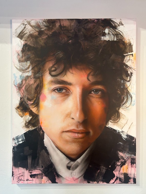 Artist John Hill Original Mixed Media Painting "Dylan" Bob Dylan gallery