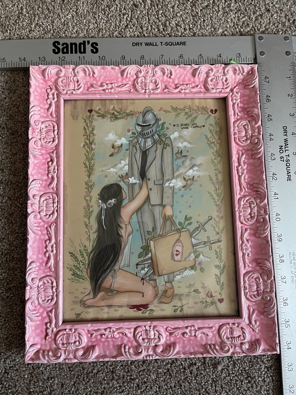 Relmartist / Relm Prince Charming acrylic and pencils on paper original framed