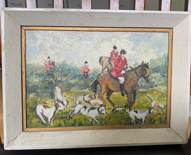 Famed British Artist Philip Cullwick «Out With The Beagles» oil painting 4 x 6