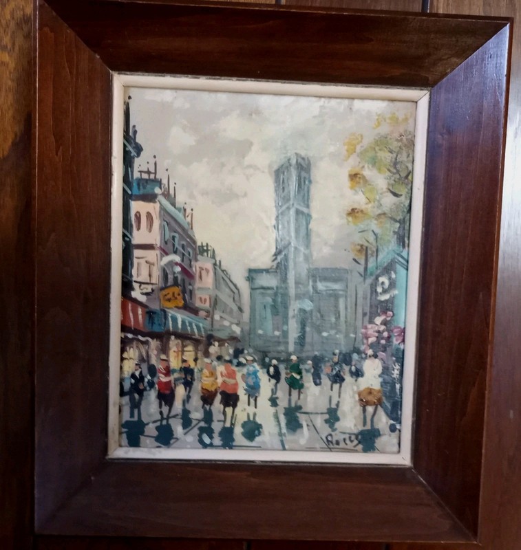 ROCCO Vintage 50’s Original Oil framed painting Italian Artist Rocco Signed