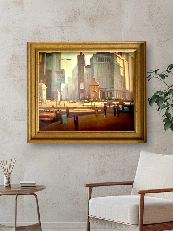 Rare Early Phil Starke Chicago Painting – Art Institute Period, Signed 30” X 40”