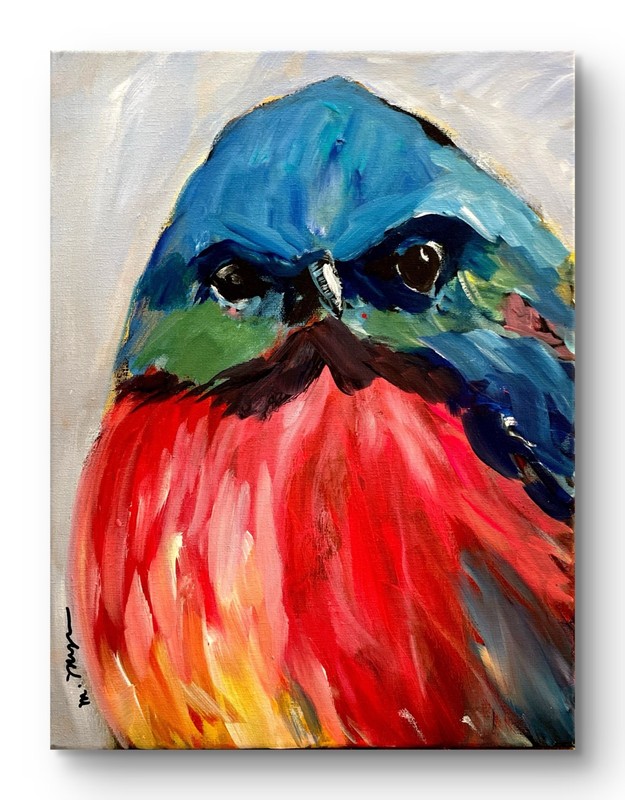 Mary Myers Original Abstract Expressionism 11x14 Bird Signed Fine Art gallery