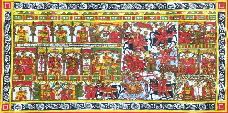 Phad Indian Art Handmade Rajasthan Miniature Folk Scroll Decor Ethnic Painting gallery