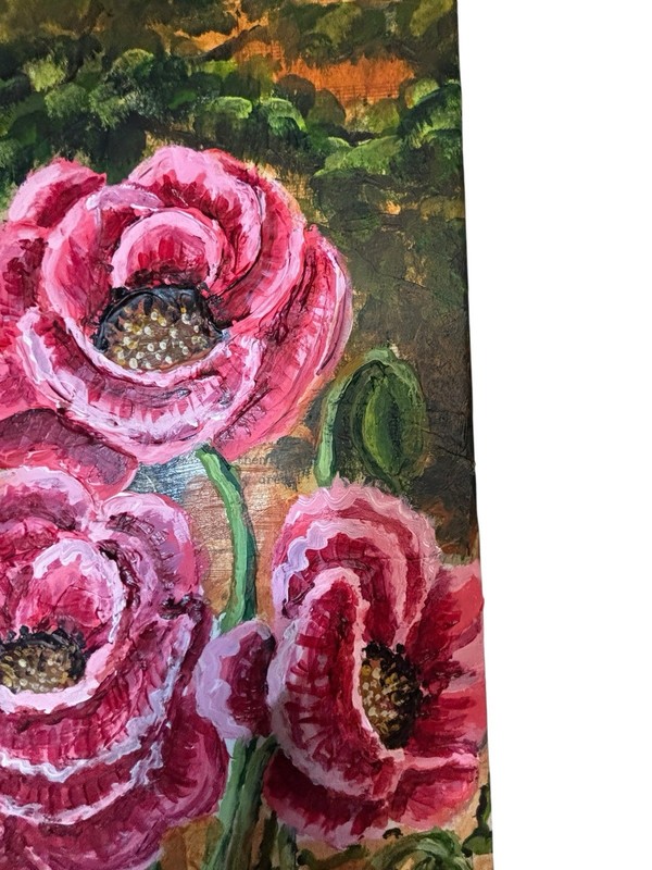 Bloom Through Darkness 16x20 Original Floral Tree Painting by Briefcase Artist gallery