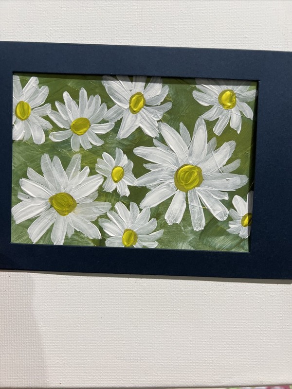Daisy,flowers,spring,original,miniature Painting,small,mini,