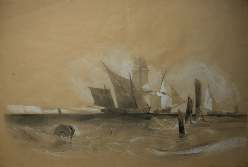 Richard Parkes BONINGTON (1802-1828) Off the French Coast.