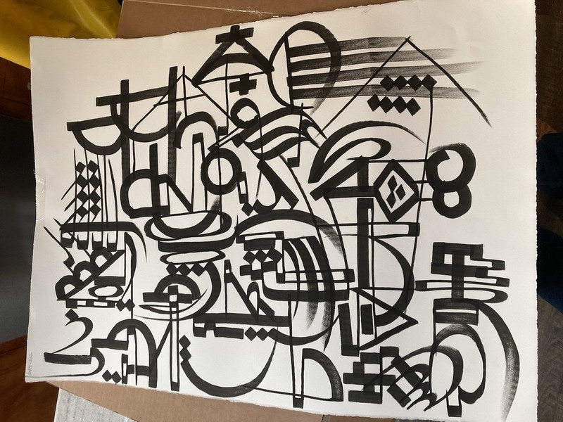 ORIGINAL SIGNED PAINTING Brush Calligraphy Graffiti Street Art Abstract Retna
