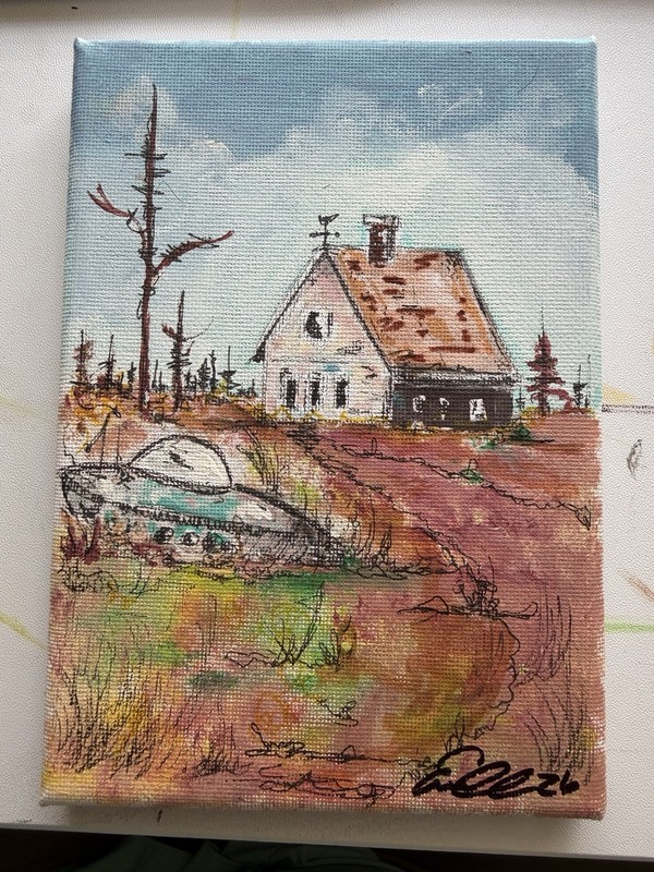 5×7 UFO & Farmhouse